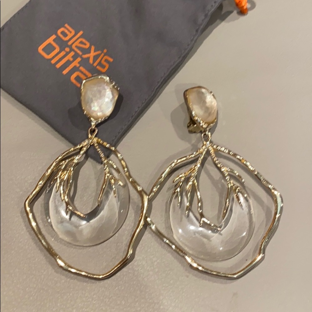 Alexis Bittar gold and lucite earrings